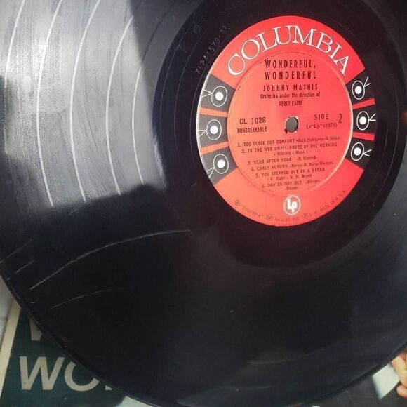 Johnny Mathis Wonderful Vinyl Record - Picture 4 of 9